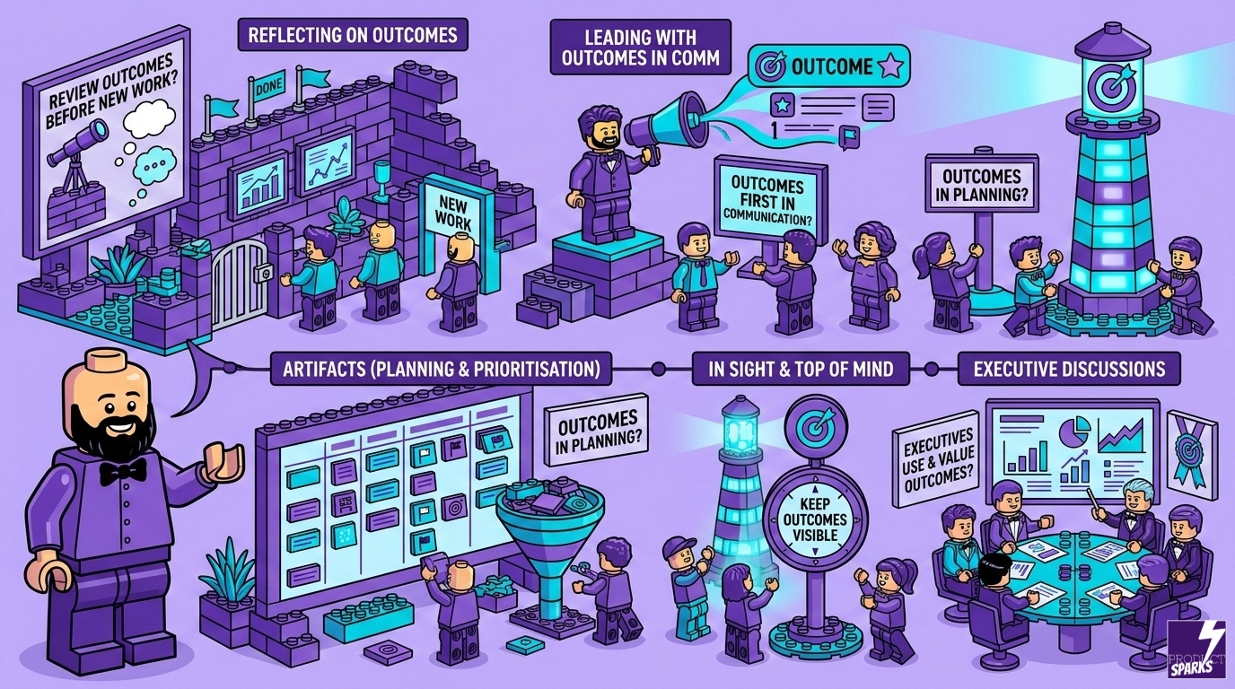 Shift to Outcomes - The 5 Questions To Ask | Product Sparks